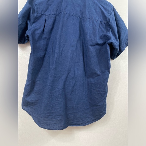 Signatures by Northern Isles Vintage Women's Blue Short Sleeve Shirt Size 6 - Picture 11 of 14